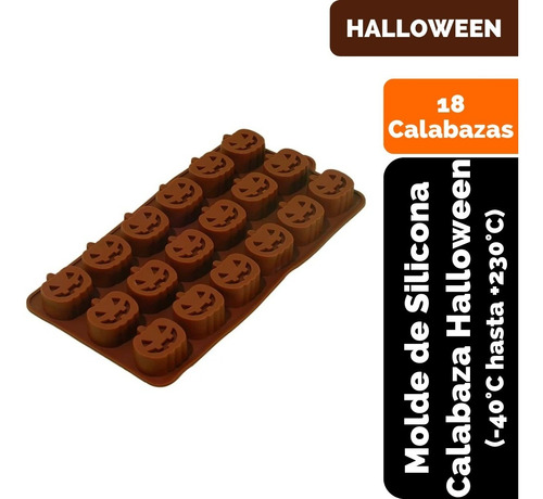 Molde Silicona Para 18 Calabazas Chicas Para Halloween 