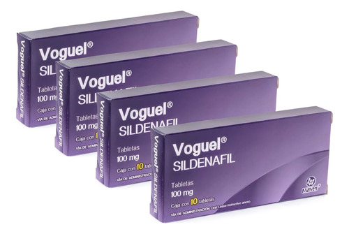 4 Pc Sildenafil Voguel Disfunción Sexual 10 Tabletas 100 Mg