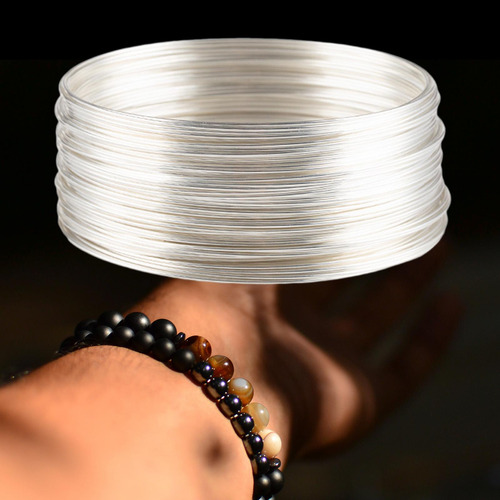 50 Bucles De Alambre De Joyería Para Hacer Joyas, Plata