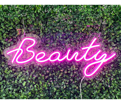 Painel Neon Led Beauty Instagram Rosa 40 Cm