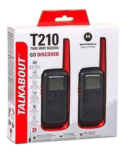 Intercomunidador Motorola Transceptor T210cl Talkabout Negro