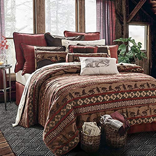 Hiend Accents Cascade Lodge Rustic 5-pc Lodge Bedding Set, B