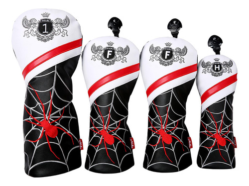 4x Golf Wood Headcover Pu Antideslizante Golf Head Araña