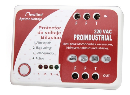 Protector De Voltaje Bifasico Proindustrial 220 Vac N.l