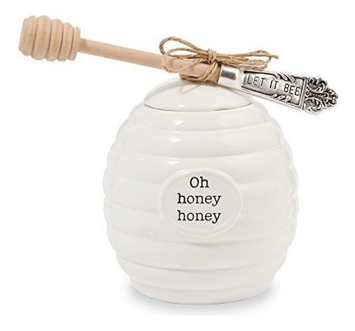 Mud Pie Honey Pot Serving Set Blanco