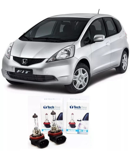 Par Lâmpada Original H11 Milha Honda Fit Techone