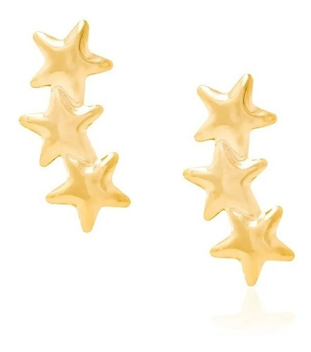 Brinco Formado Por Estrelas Lisas Rommanel 