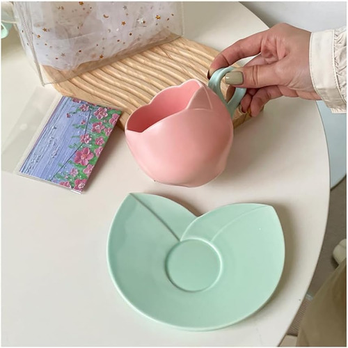 Taza Con Forma De Tulipán, Bonita Taza Con Forma De Tulipánm