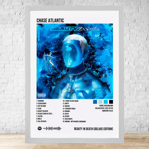 Cuadro Chase Atlantic 30x40 Con Vidrio Y Marco Madera C649 Blanco Moderno
