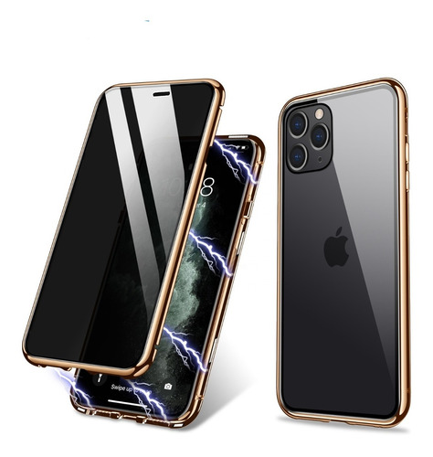 Funda Para iPhone Magnética Marco Aluminio Vidrio H9