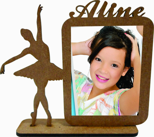 Bailarina 50 Porta Retrato Mdf Enfeite  Nome Frete Gratis