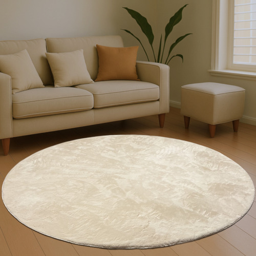 Alfombra Redonda 150cm Nórdica Peluda Suave Moderna Deco 1.5 M 1.5 M Premium Beige