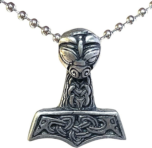 Joyería Vikinga Nórdica Celta Mjolnir Mjölnir Cara Calvuda M