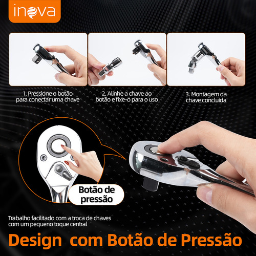 Jogo De Ferramentas 61 Peças Manual Kit Chaves Profissional,jogo De Soquete Chave Catraca Combinada Allen Maleta,kit Ferramenta Jogo Soquete Chave Combinada Catraca,com Encaixes De 1/2 E 1/4 Polegada