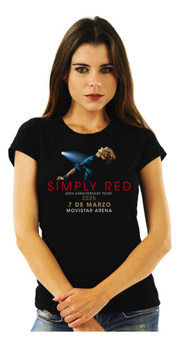 Polera Mujer Simply Red Chile 25 40th Aniver Pop Abominatron