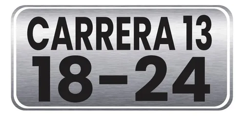 Placa Metálica Nomenclatura Dirección Personalizada 19x8 Cm