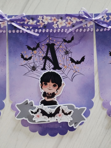 Banderines Personalizados 3d Merlina Addams