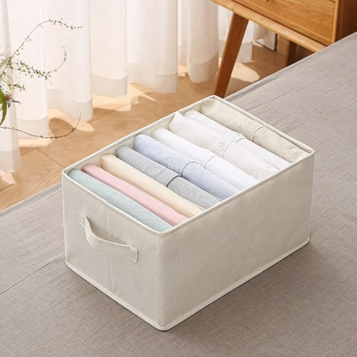 Pack X 2 Organizador De Ropa Para Cajón Placard Multiuso 9 C Beige