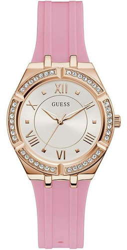 Reloj Guess Gw0034l3 Mujer Cosmo Color de la malla Rosa Color del bisel Dorado Color del fondo Blanco