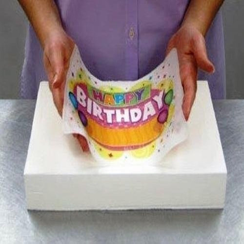 Imagen 3 de 6 de Papel De Oblea A4 50 Hojas Importado Para Foto Tortas Más