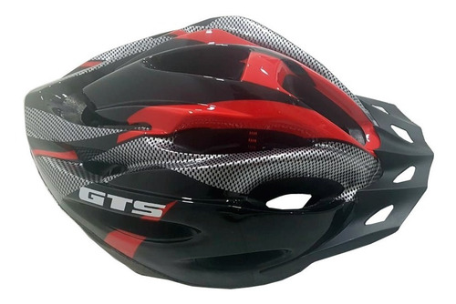 Capacete Com Sinalizador De Led Ciclismo Bike Vermelho Gts