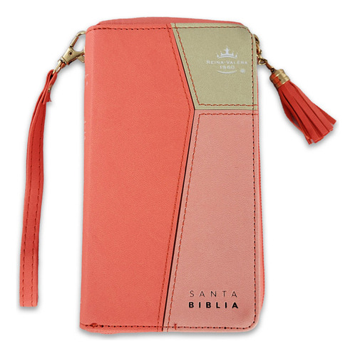 Bibllia RVR6015CZTI Chequera Coral-Beige Cierre Indice, de Abba Biblies., vol. 1. Editorial ABBA BIBLES USA INC-DISTRIBUIDORA CRISTIANA S.L, tapa blanda en español