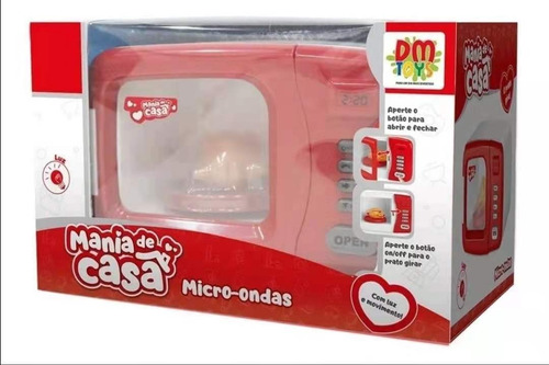 Forno Microondas Infantil Com Som E Luz - Giratório Dm Toys