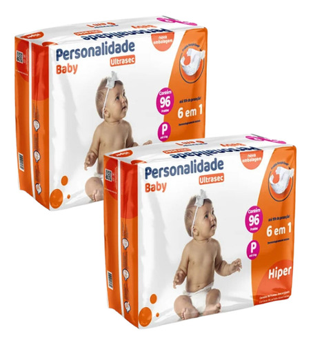 Kit C2 Fralda Pacote Hiper Tam P Ultrasec Personalidade