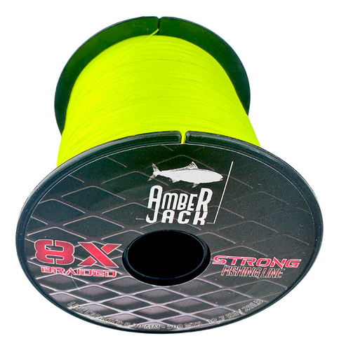 Multifilamento Amberjack 8x Bobina 500 Mts Todas Las Medidas Color Amarillo 0.20 mm - Resistencia 12.7 kg - 28 lbs