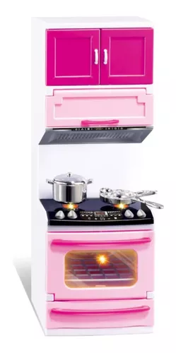 Mini Cozinha Boneca Barbie Completa Armario Geladeira Menina