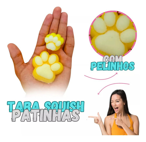 Taba Squishy Kit 2 Patinhas Relaxante Fidget Toys