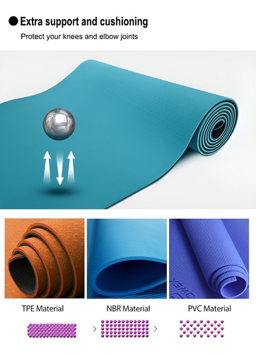Mat De Yoga Tpe Plegable 6mm Antideslizante Fit Mark Color Celeste