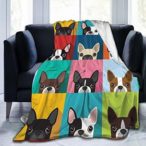 Boston Terrier Pattern Super Soft Show Manta 40 X50 Lig...