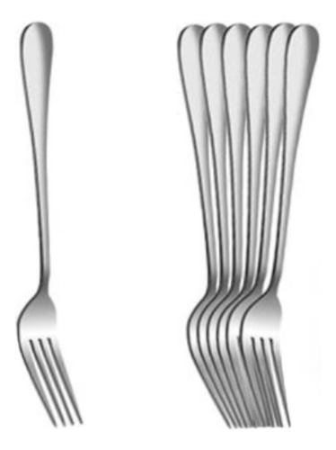 Set 6 Tenedores Plateado 14,5cm