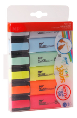 Marcador Textliner Sunset Pack 6uds Fluorescent