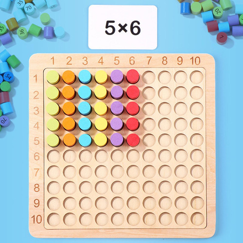 Juguete De Juego De Mesa De Multiplicación De Madera 3 En