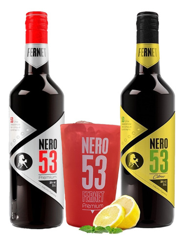 Nero 53 Kit Premium Y Citrus X2 Con Regalos (vaso Y Bolsa)