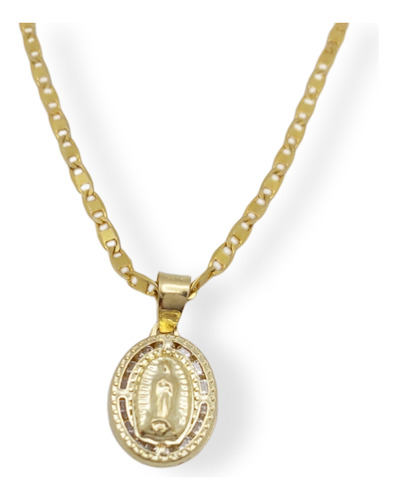 Medalla De Oro Sólido 10 K Bautizo 17 X 9 Mm  Incluye Cadena
