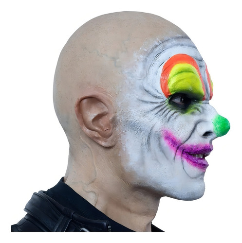 Máscara Payaso Bandido Hiper Realista Clown Halloween Terror Color Neon