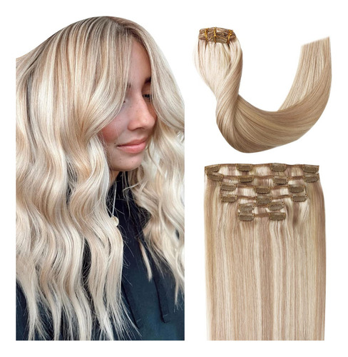 Sindra Extensiones De Cabello Humano Real Con Clip, De 14 Pu