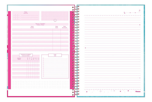 Caderno Barbie 1 Matéria Universitário Espiral Foroni Capa 1