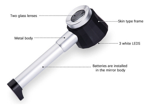 D Lupa De Mano Portátil Con Dermatoscopio De Luz