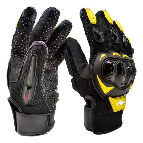 Guantes Para Motociclista Isp Touch Color Negro/amarillo Talla Xl