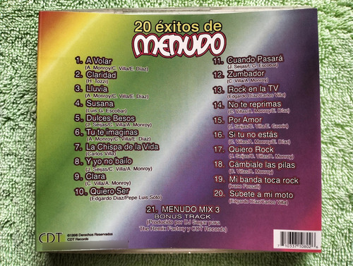 Eam Cd 20 Exitos De Menudo 1998 + Megamix 3 Cdt Records Mdo