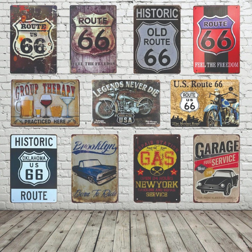 Imagen 9 de 10 de 10 Placas Metálicas Decorativas Vintage Retro Cuadros 30x15