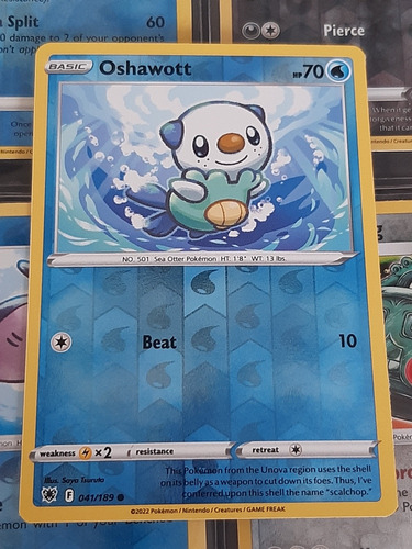 Oshawott 041/189,original Pokemon Tcg,reverse.