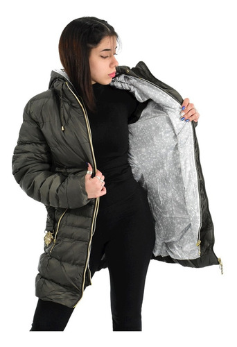 Imagen 2 de 3 de Campera Mujer Inflable Invierno Larga Impermeable G-boy A278