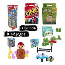 Kit Jogos De Tabuleiro Uno + Jogo Caiu Perdeu Pura Diversão