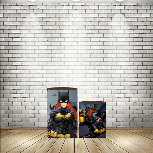 Capas De Cilindros Em Lona Batgirl/batman - 3 Peças | Parcelamento sem juros