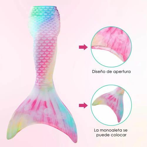 Bikinis Con Forma De Cola De Sirena Para Niñas, 4 Piezas